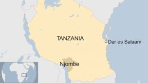 Map showing Tanzania